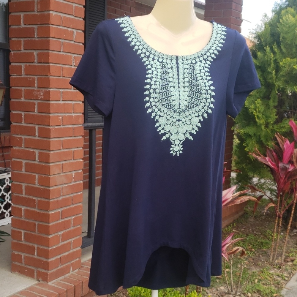 THML Embroidered Neckline blouse
